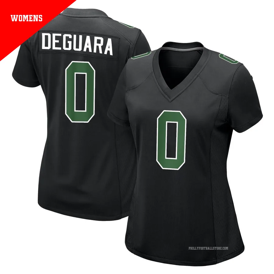 Women's Philadelphia Eagles Josiah Deguara ＃0 Game Black/Kelly Carbon Green Fashion Jersey