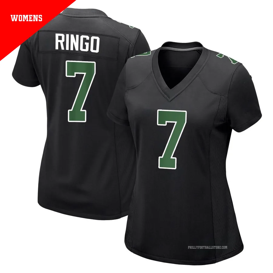 Women's Philadelphia Eagles Kelee Ringo ＃7 Game Black/Kelly Carbon Green Fashion Jersey