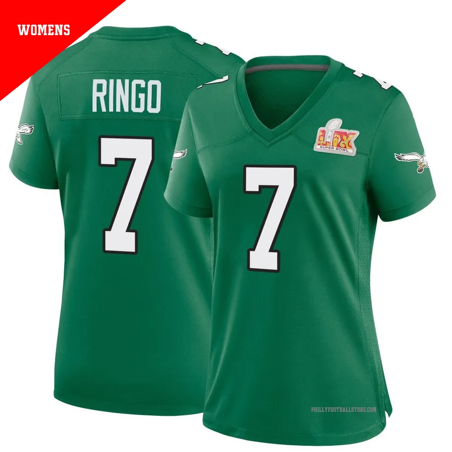 Women's Philadelphia Eagles Kelee Ringo ＃7 Game Green Kelly Alternate Super Bowl LIX Jersey