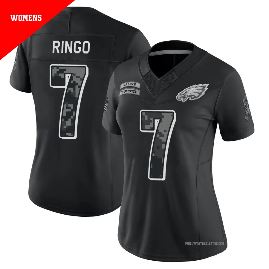 Women's Philadelphia Eagles Kelee Ringo ＃7 Limited Black 2026 Salute to Service Stitched Jersey