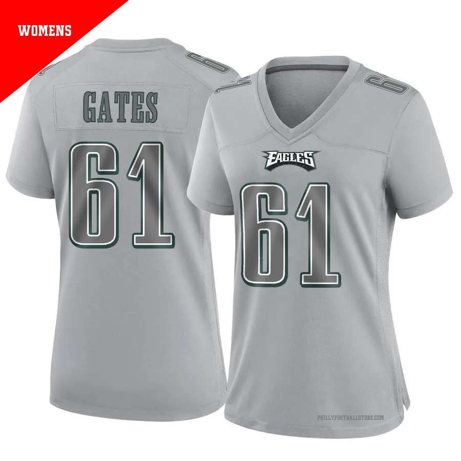Women's Philadelphia Eagles Nick Gates ＃61 Game Gray Atmosphere Fashion Jersey