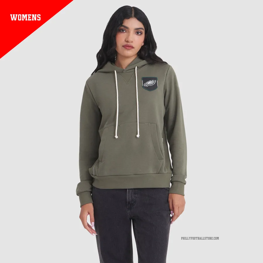 Women's Philadelphia Eagles Olive 2025 Salute to Service Sideline Hoodie
