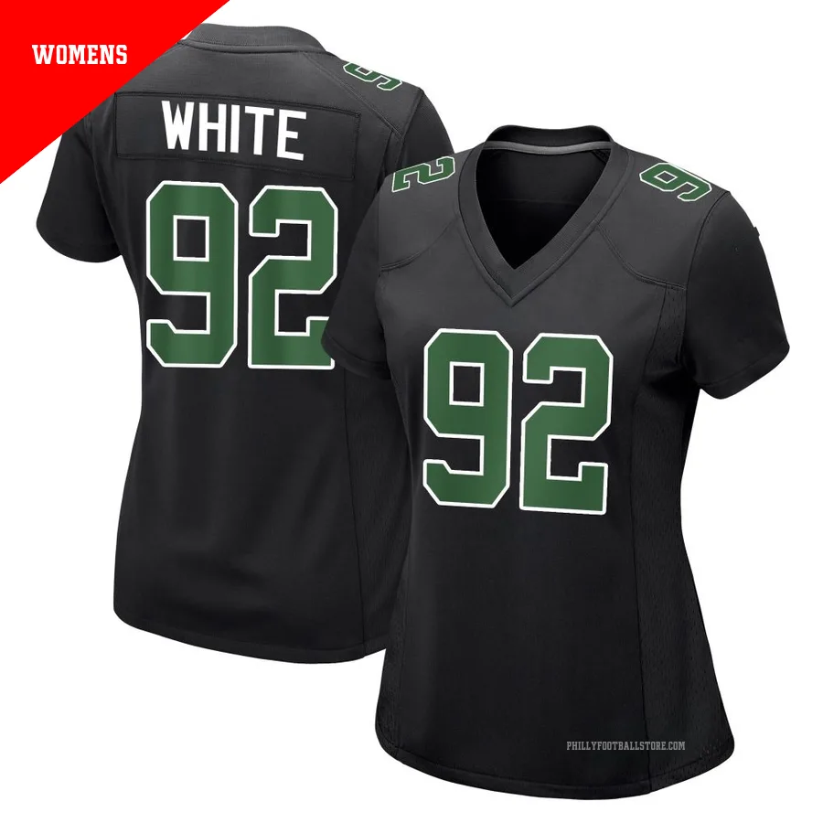 Women's Philadelphia Eagles Reggie White ＃92 Game Black/Kelly Carbon Green Fashion Jersey