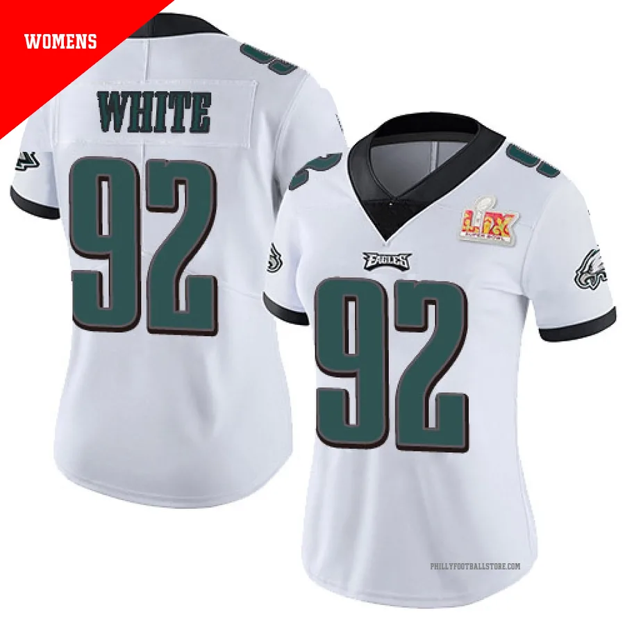 Women's Philadelphia Eagles Reggie White ＃92 Limited White Vapor Untouchable Super Bowl LIX Jersey