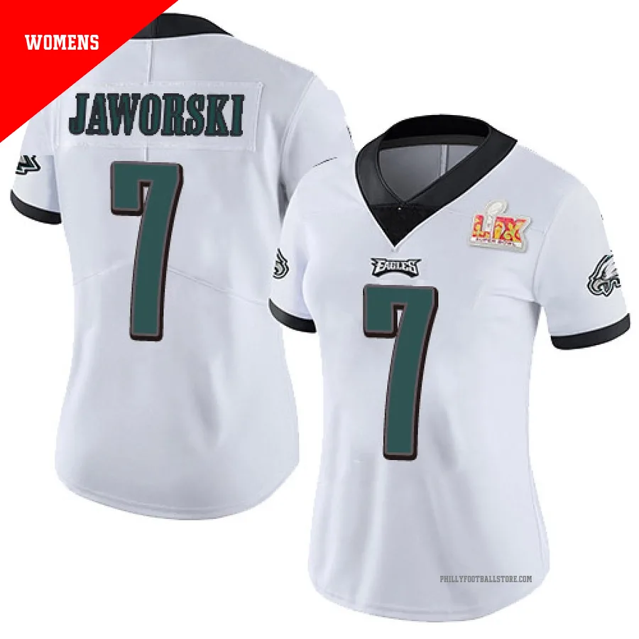 Women's Philadelphia Eagles Ron Jaworski ＃7 Limited White Vapor Untouchable Super Bowl LIX Jersey
