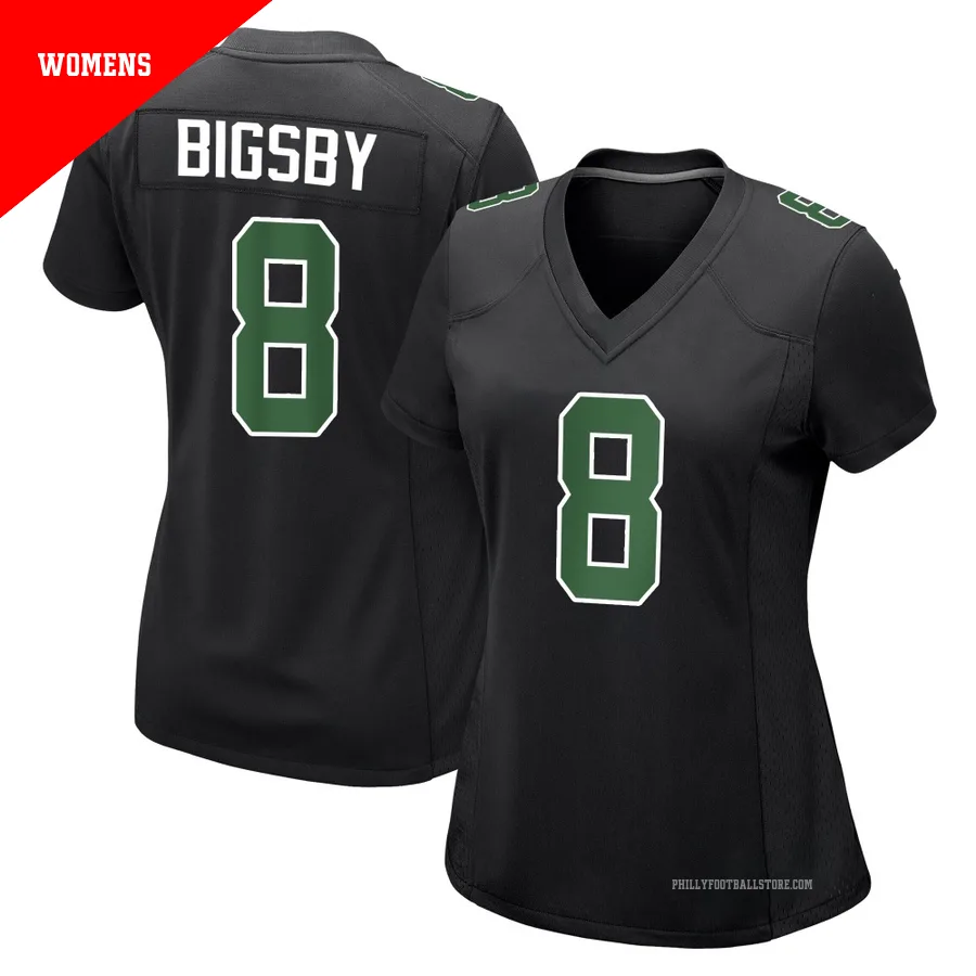 Women's Philadelphia Eagles Tank Bigsby ＃8 Game Black/Kelly Carbon Green Fashion Jersey