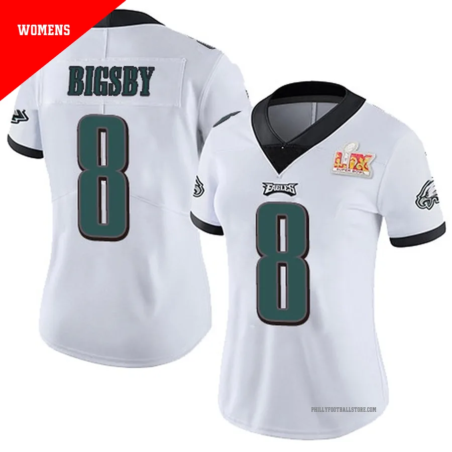 Women's Philadelphia Eagles Tank Bigsby ＃8 Limited White Vapor Untouchable Super Bowl LIX Jersey
