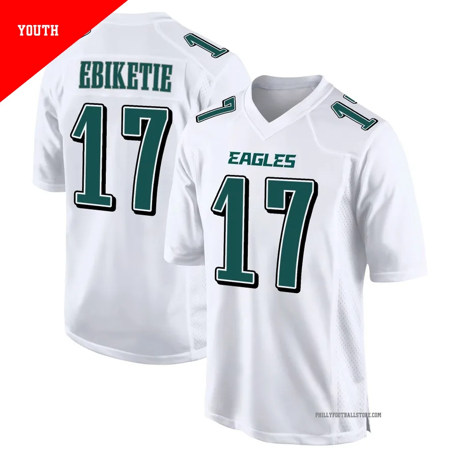 Youth Philadelphia Eagles Arnold Ebiketie ＃17 Game White Tundra Fashion Jersey