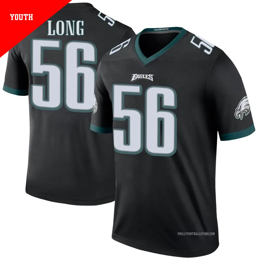 Youth Philadelphia Eagles Chris Long ＃56 Legend Black Color Rush Jersey