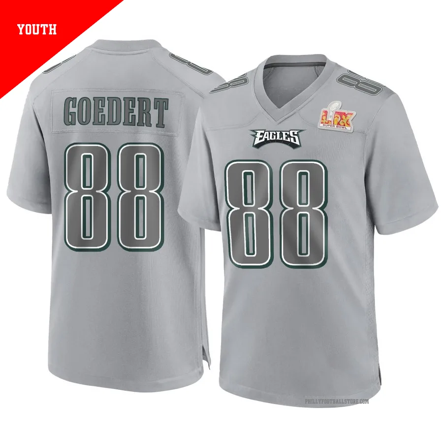 Youth Philadelphia Eagles Dallas Goedert ＃88 Game Gray Atmosphere Fashion Super Bowl LIX Jersey