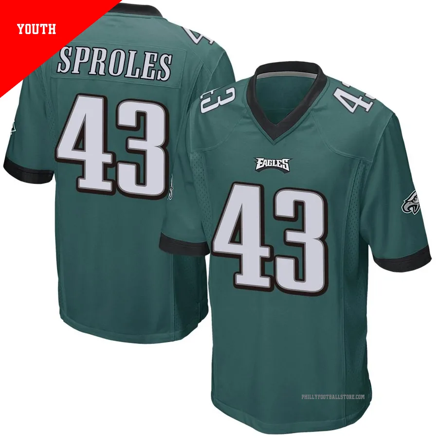 Youth Philadelphia Eagles Darren Sproles ＃43 Game Green Team Color Jersey