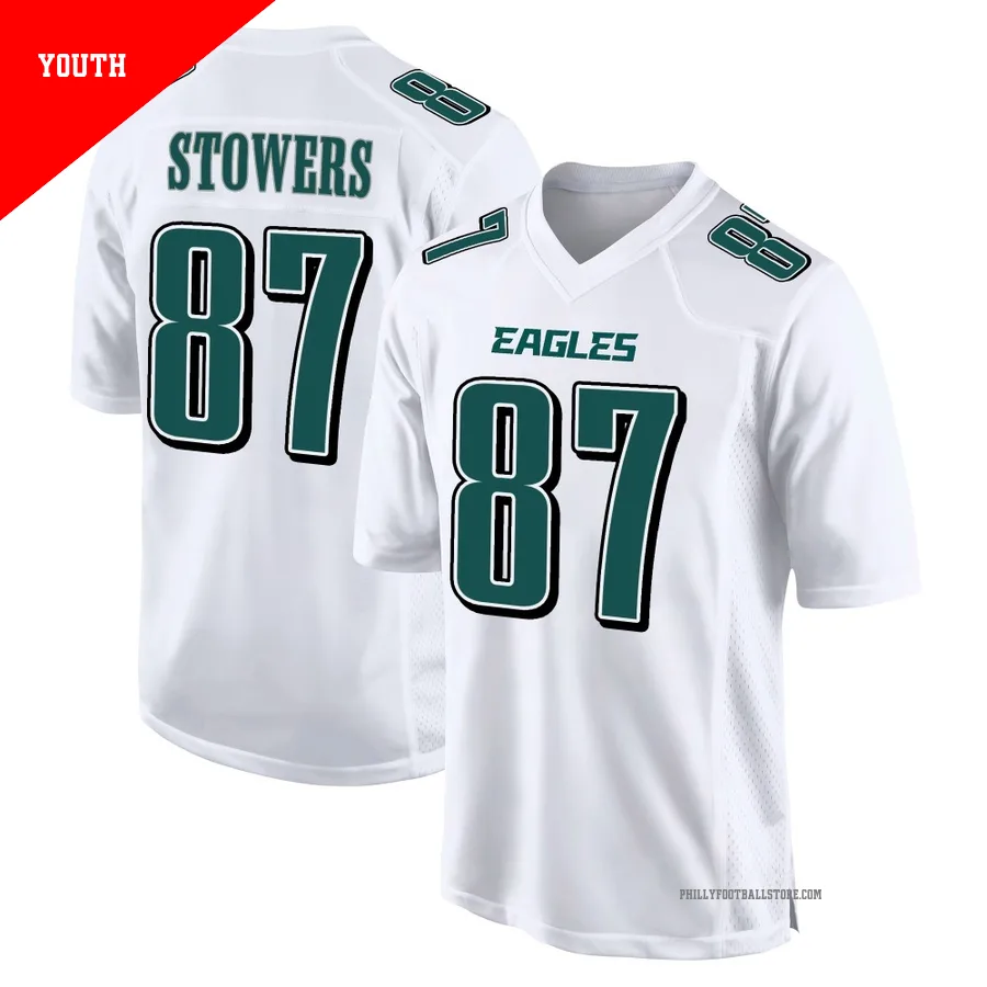 Youth Philadelphia Eagles Eli Stowers ＃87 Game White Tundra Fashion Jersey