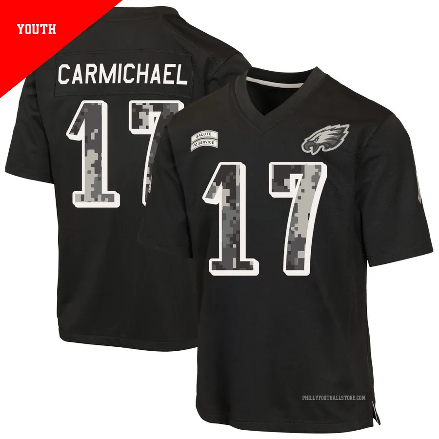 Youth Philadelphia Eagles Harold Carmichael ＃17 Game Black 2026 Salute to Service Jersey