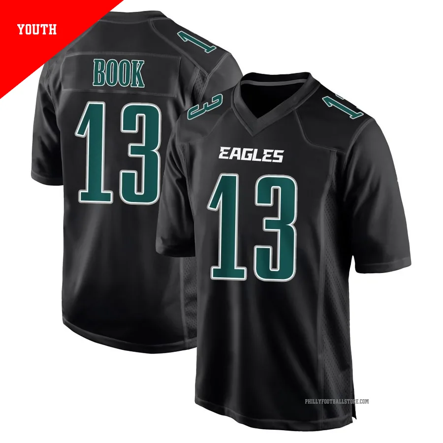 Youth Philadelphia Eagles Ian Book ＃13 Game Black Carbon Fashion Jersey