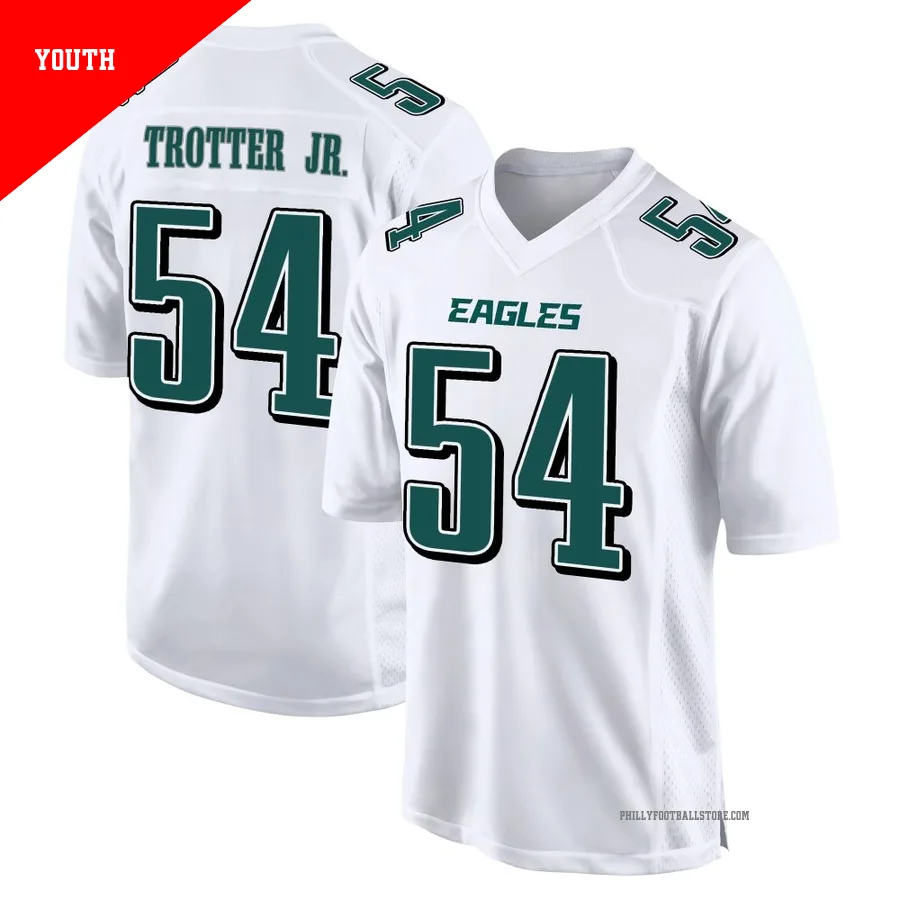 Youth Philadelphia Eagles Jeremiah Trotter Jr. ＃54 Game White Tundra Fashion Jersey