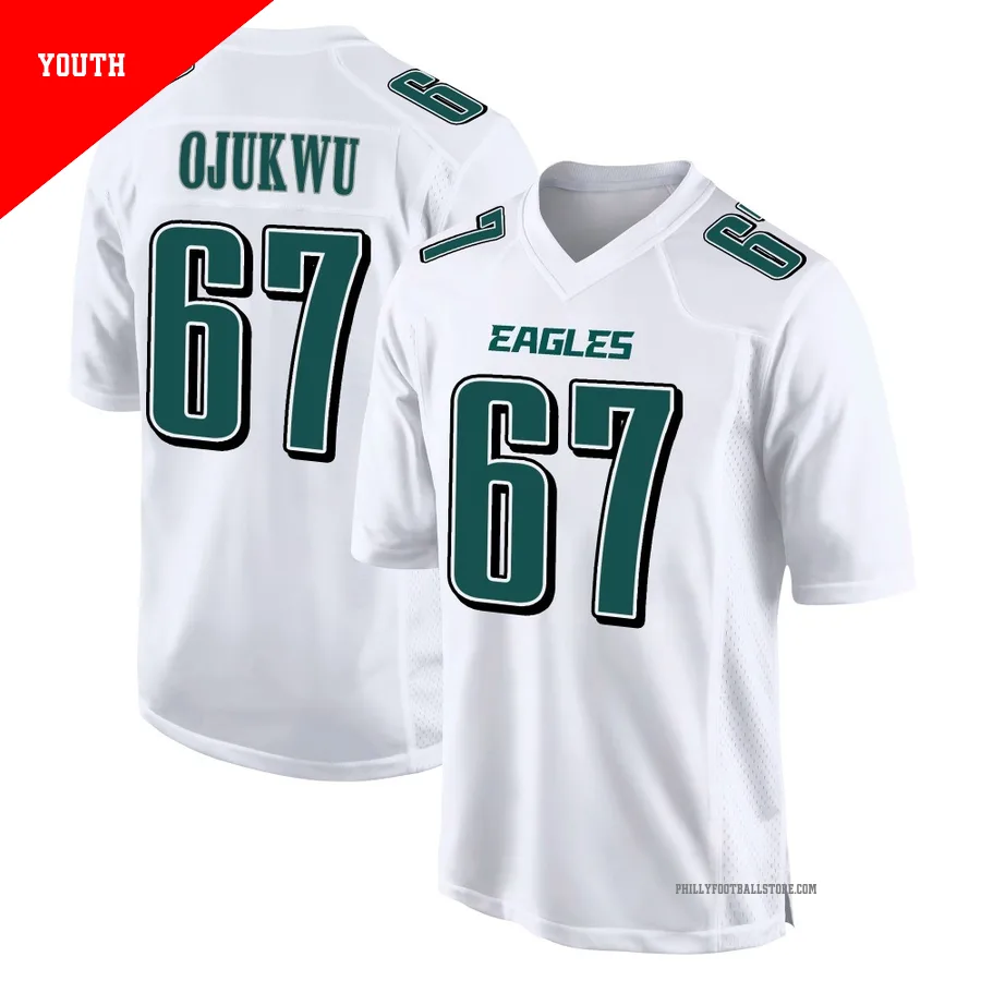 Youth Philadelphia Eagles John Ojukwu ＃67 Game White Tundra Fashion Jersey