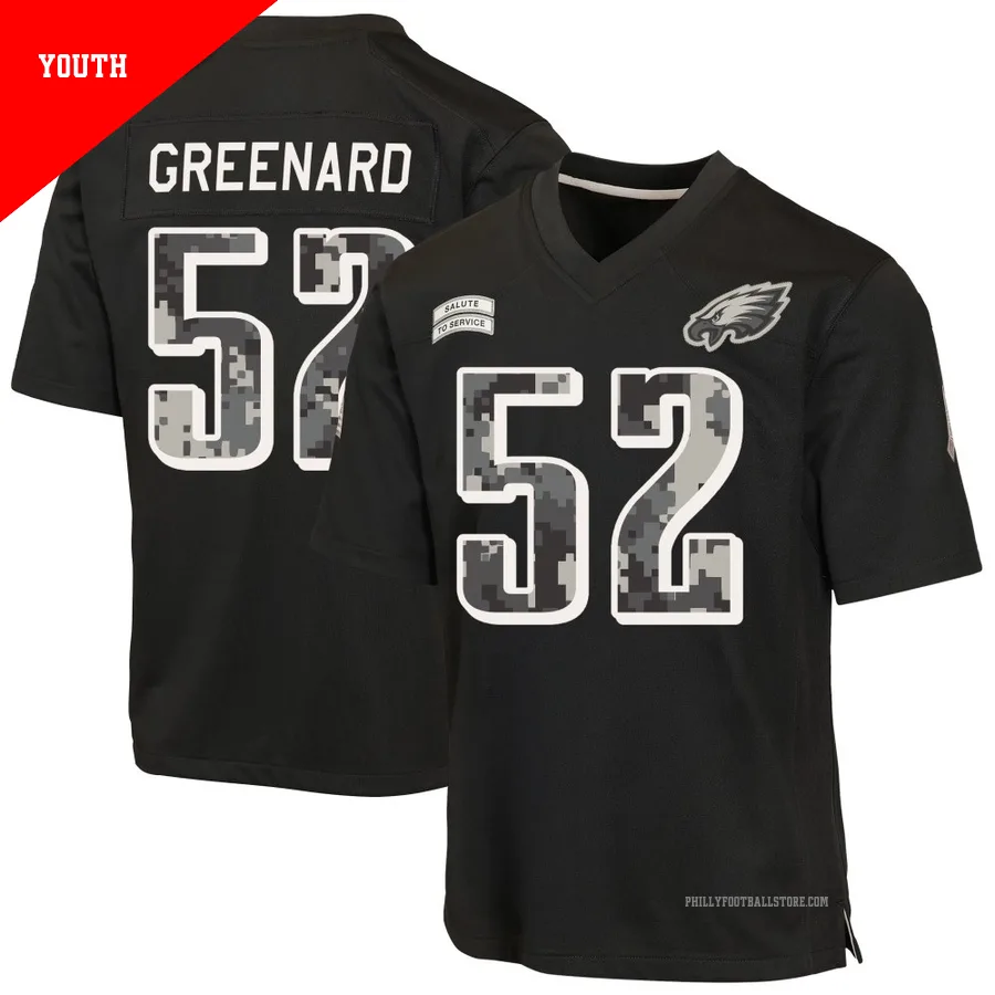 Youth Philadelphia Eagles Jonathan Greenard ＃52 Game Black 2026 Salute to Service Jersey