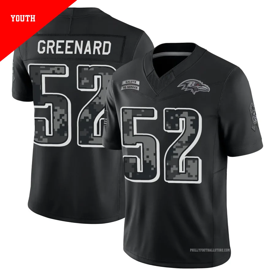 Youth Philadelphia Eagles Jonathan Greenard ＃52 Limited Black 2026 Salute to Service Stitched Jersey