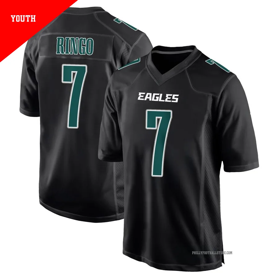 Youth Philadelphia Eagles Kelee Ringo ＃7 Game Black Carbon Fashion Jersey