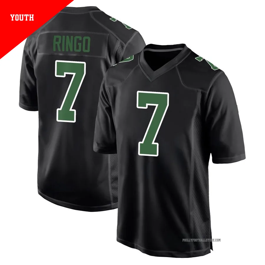 Youth Philadelphia Eagles Kelee Ringo ＃7 Game Black/Kelly Carbon Green Fashion Jersey