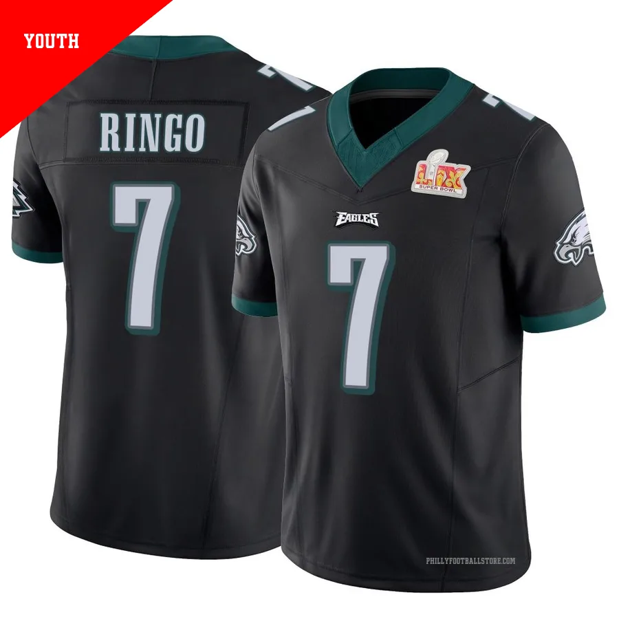 Youth Philadelphia Eagles Kelee Ringo ＃7 Limited Black Vapor F.U.S.E. Super Bowl LIX Jersey