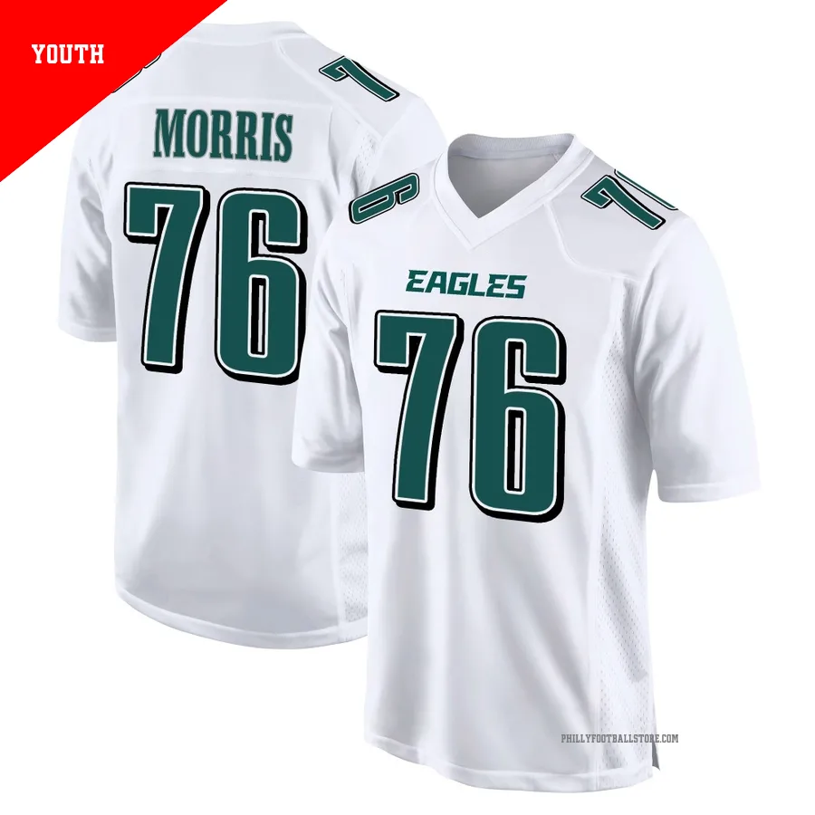Youth Philadelphia Eagles Micah Morris ＃76 Game White Tundra Fashion Jersey