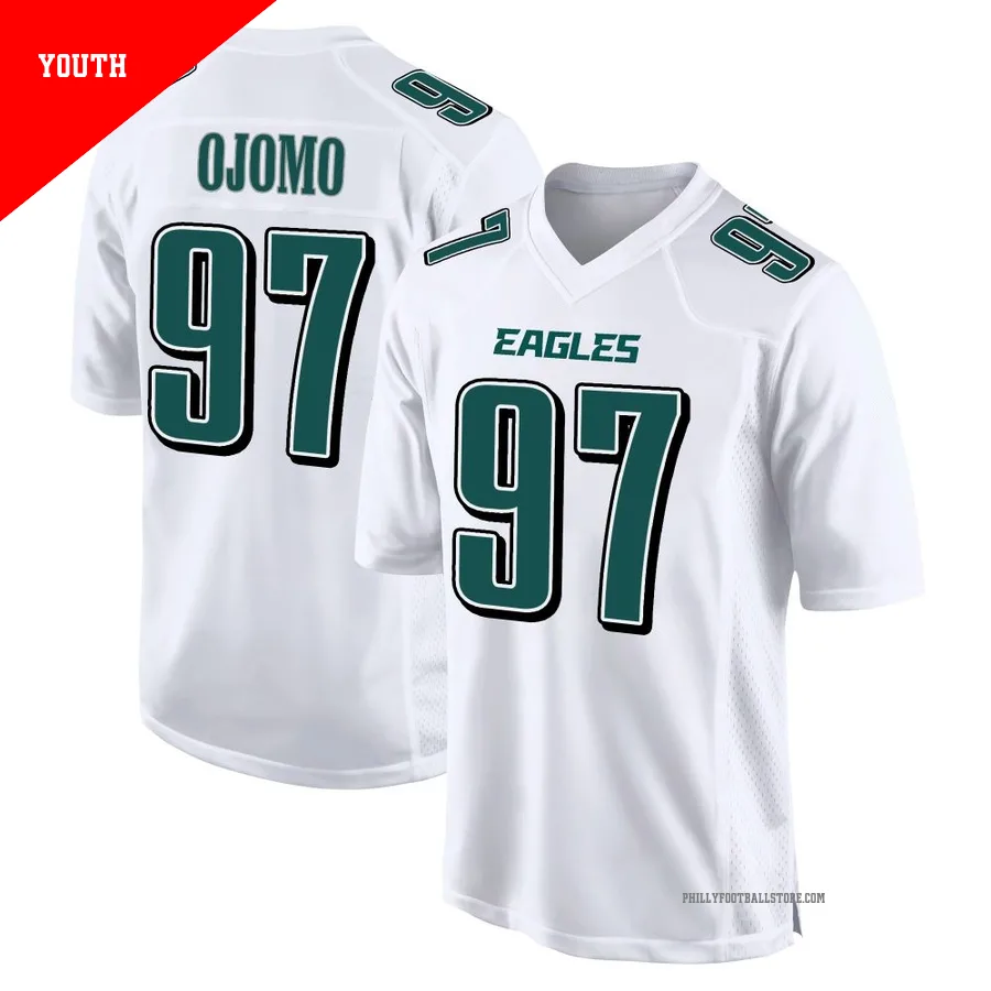 Youth Philadelphia Eagles Moro Ojomo ＃97 Game White Tundra Fashion Jersey
