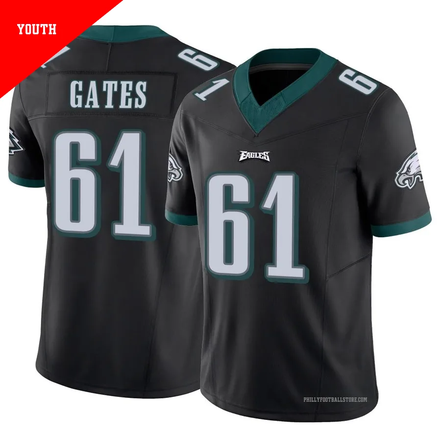 Youth Philadelphia Eagles Nick Gates ＃61 Limited Black Vapor F.U.S.E. Jersey