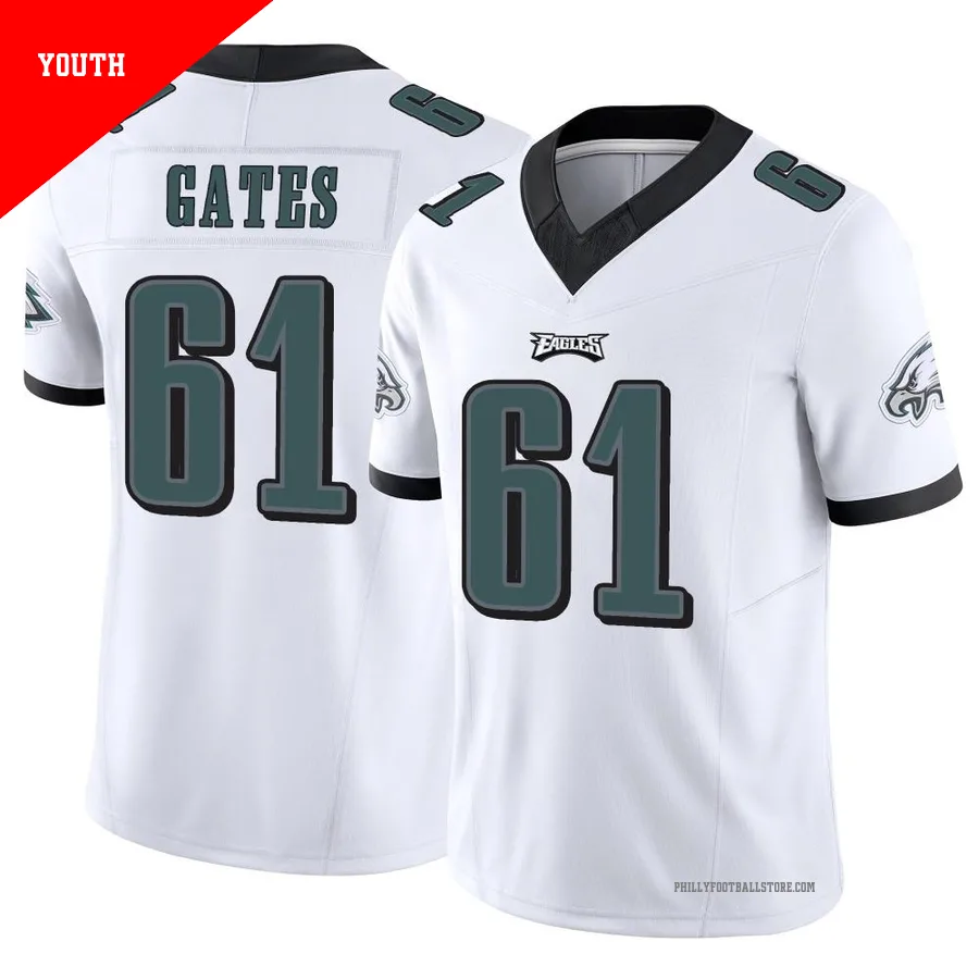 Youth Philadelphia Eagles Nick Gates ＃61 Limited White Vapor F.U.S.E. Jersey