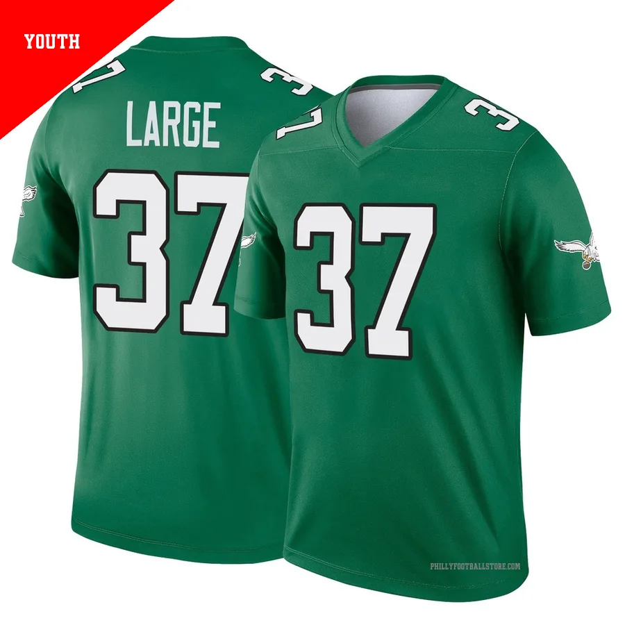 Youth Philadelphia Eagles Tucker Large ＃37 Legend Green Kelly Alternate Jersey